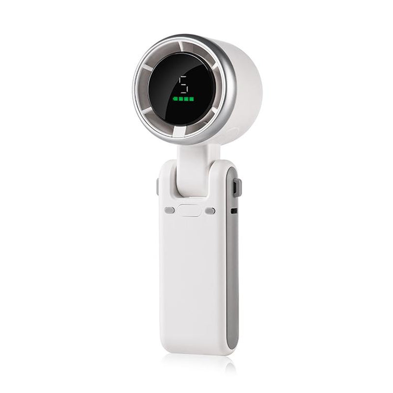 Portable Handheld Turbo Fan, 5 Gear Wind,4000Mah Battery Operated, up to 10 Working Hours, 3 in 1 Hand Fan Rechargeable with Air Turbo Tech Cooling Fan for Outdoor Activities, Travel, Working