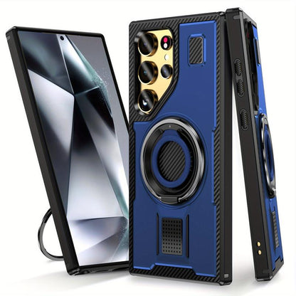 For Samsung Galaxy S25 / S24 / S23 Ultra 5G Case High Quality 360 Finger Ring Stand Back Cover Heavy Duty Anti-Drop Phone Protective Case