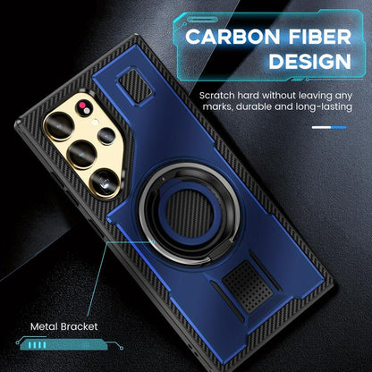 For Samsung Galaxy S25 / S24 / S23 Ultra 5G Case High Quality 360 Finger Ring Stand Back Cover Heavy Duty Anti-Drop Phone Protective Case