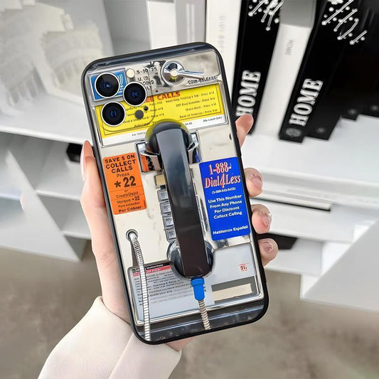 Vintage Phone Booth Pattern Phone Cases, Shockproof Phone Protective Cover, Phone Accessories Compatible with Iphone Protector Screen Protector Iphone 13 Case， Iphone 11 Cases， Iphone 12 Cases