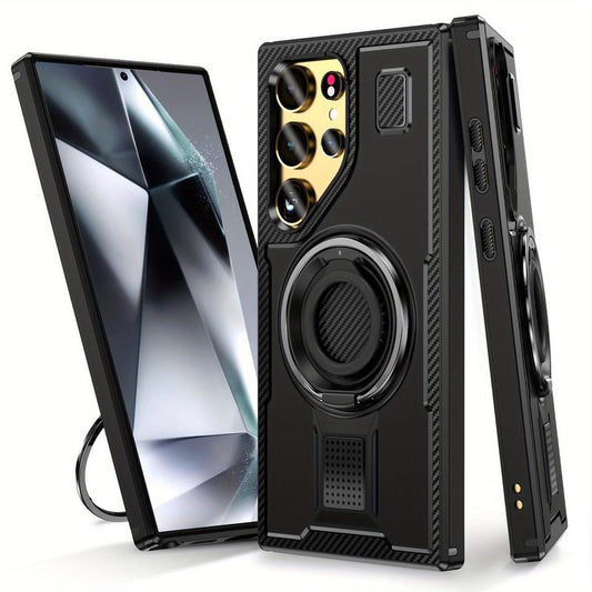 For Samsung Galaxy S25 / S24 / S23 Ultra 5G Case High Quality 360 Finger Ring Stand Back Cover Heavy Duty Anti-Drop Phone Protective Case