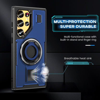 For Samsung Galaxy S25 / S24 / S23 Ultra 5G Case High Quality 360 Finger Ring Stand Back Cover Heavy Duty Anti-Drop Phone Protective Case
